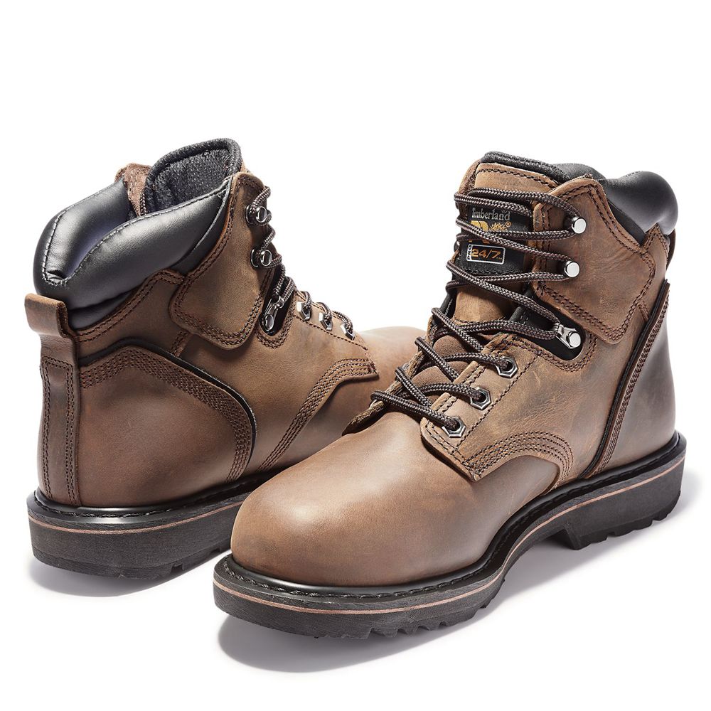 Botas de Trabajo Masculino - Timberland Pro® Pit Boss 6\" Steel Toe - WNACK9308 - Marrom